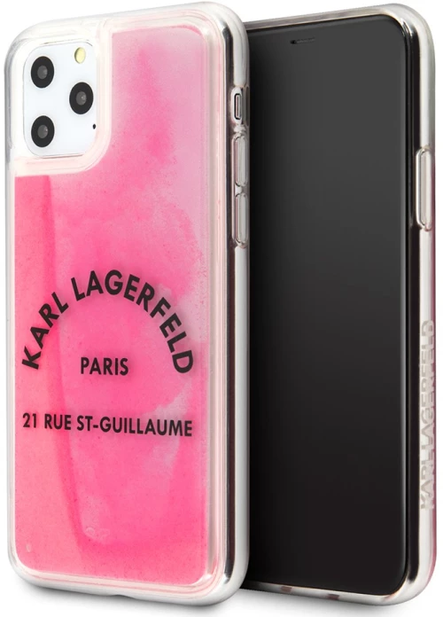 Karl Lagerfeld Back Cover Θήκη Σιλικόνης που Φωσφορίζει στο Σκοτάδι για iPhone 11 Pro - Ροζ