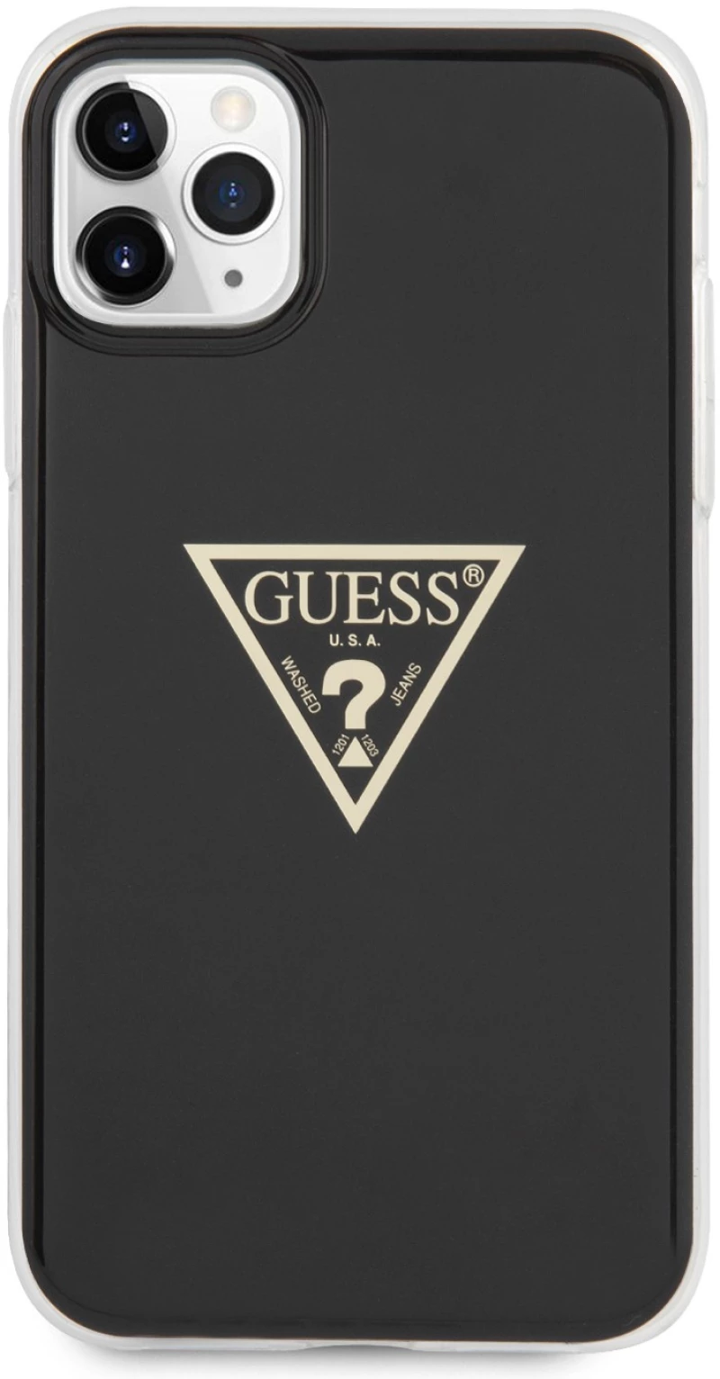 Guess “Metallic Triangle Glitter Logo Collection” Θήκη προστασίας από σιλικόνη – iPhone 11 Pro Max (Black – GUHCN65PCUMPTBK)