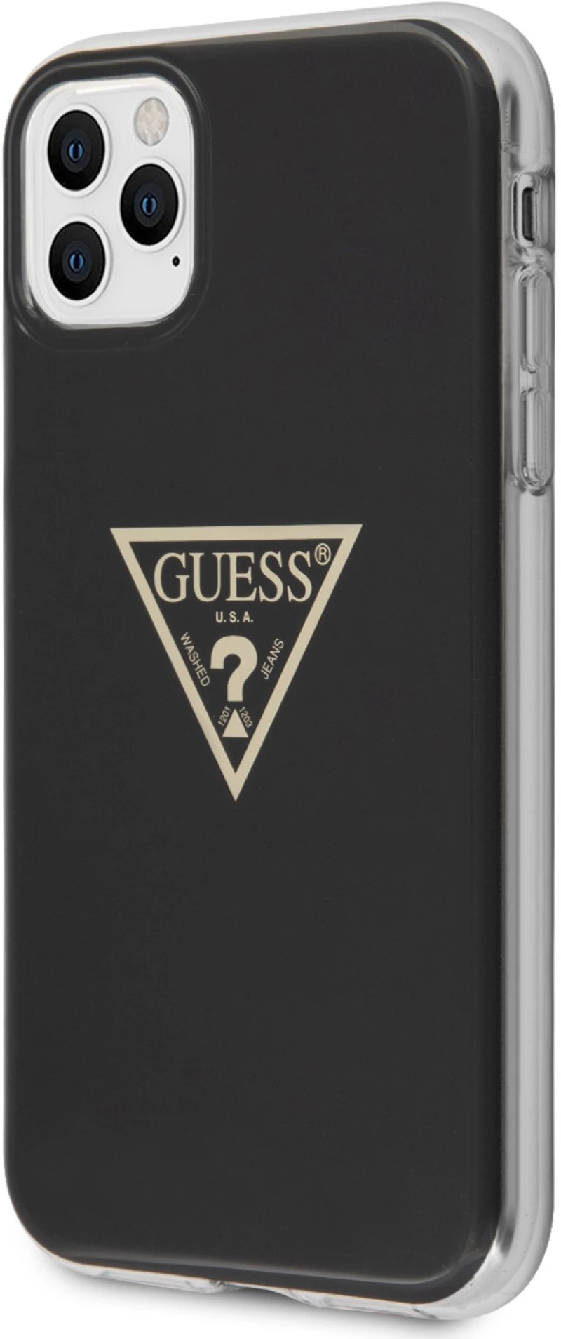 Guess “Metallic Triangle Glitter Logo Collection” Θήκη προστασίας από σιλικόνη – iPhone 11 Pro Max (Black – GUHCN65PCUMPTBK)
