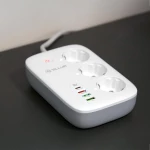 Tellur Smart Πολύπριζο Προστασίας 3 Θέσεων με υποδοχές 2xUSB-C - Λευκό