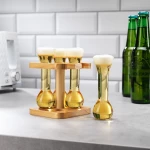 The Source Mini Yards Of Ale - Σετ Μινι Ποτηριών Μπύρας με Ξύλινη Βάση