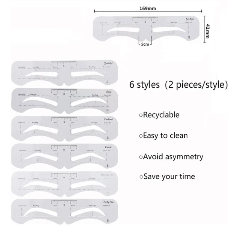 STENCIL EYELINER  6pcs ΜΕ ΛΑΣΤΙΧΑΚΙ