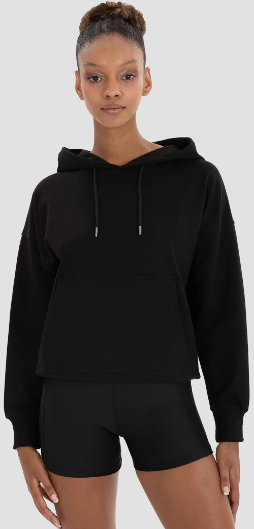 Γυναικείο Αθλητικό Φούτερ Oversized Pocket Μαύρη