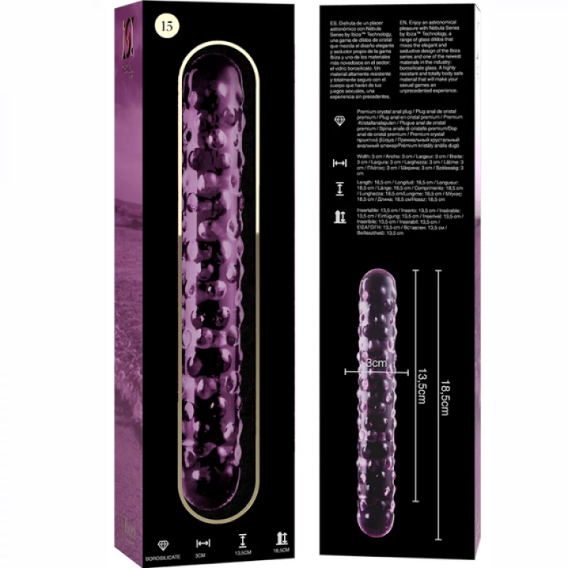 NEBULA SERIES BY IBIZA - MODEL 15 DILDO BOROSILICATE GLASS 18.5 X 3 CM PINK