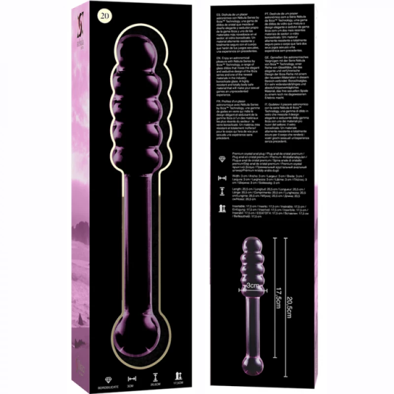 NEBULA SERIES BY IBIZA - MODEL 20 DILDO BOROSILICATE GLASS 20.5 X 3 CM PINK