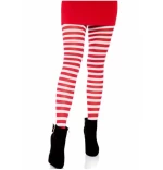 LEG AVENUE - WHITE/RED STRIPED TIGHTS