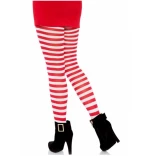 LEG AVENUE - WHITE/RED STRIPED TIGHTS