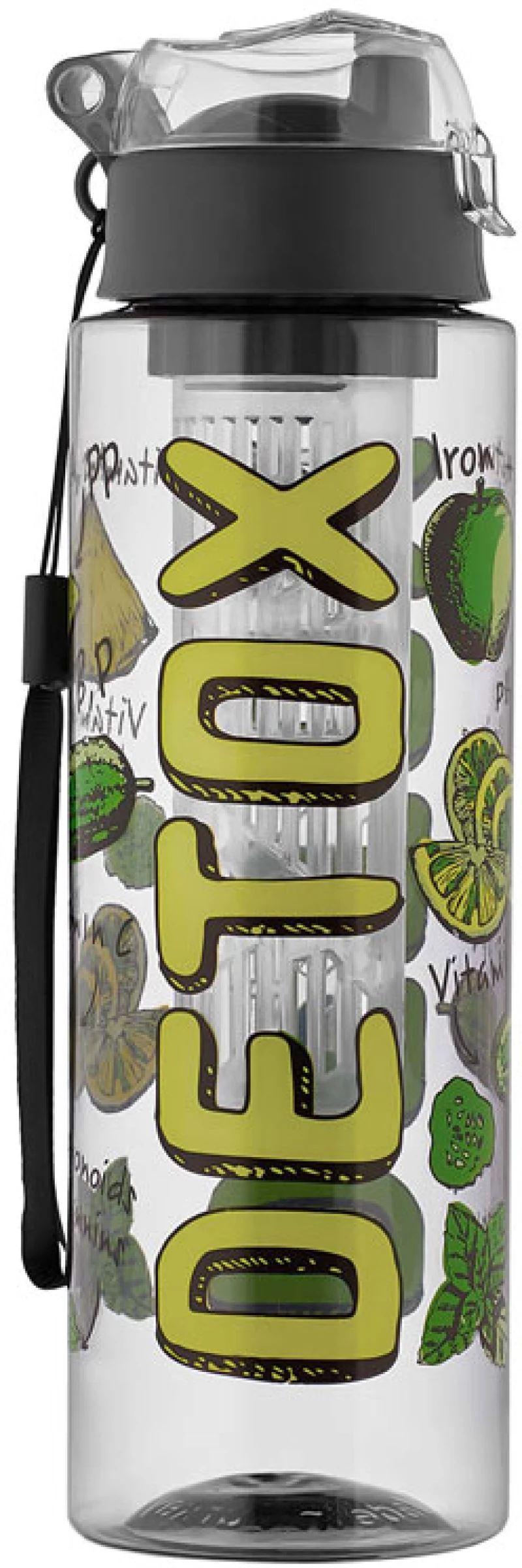 Μπουκάλι Νερού Με Σχέδιο Detox Lycia 800ml Qlux- 8693395008762