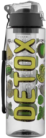 Μπουκάλι Νερού Με Σχέδιο Detox Lycia 800ml Qlux- 8693395008762