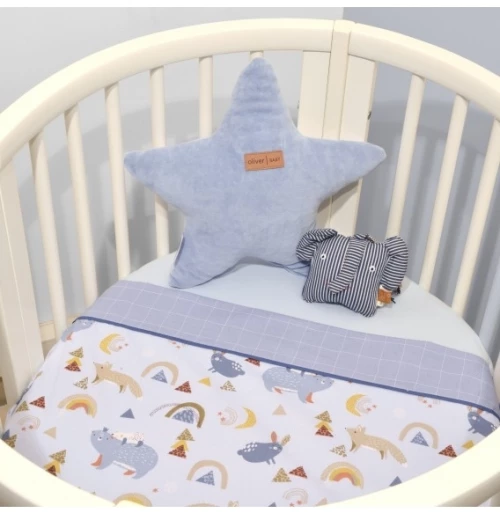 Baby Oliver Σετ Σεντόνια Λίκνου 2τεμ. Animals Blue 411