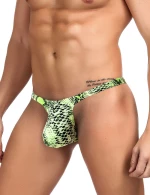 Green Snakeskin Pattern Sexy Men's Thong