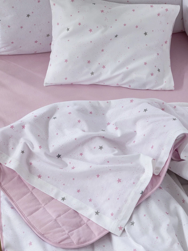 Σετ Σεντόνια Jersey Λίκνου (70x110) Nene Pink nima