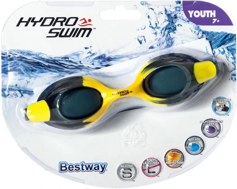 BESTWAY ΓΥΑΛΑΚΙΑ ΘΑΛΑΣΣΗΣ HYDRO-SWIM OCEAN CREST - ΜΑΥΡΟ/ΚΙΤΡΙΝΟ (#21065)