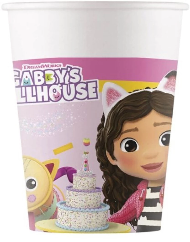 FSC ΧΑΡΤΙΝΑ ΠΟΤΗΡΙΑ 8 τεμ. 200ml GABBYS DOLLHOUSE  (#95756)