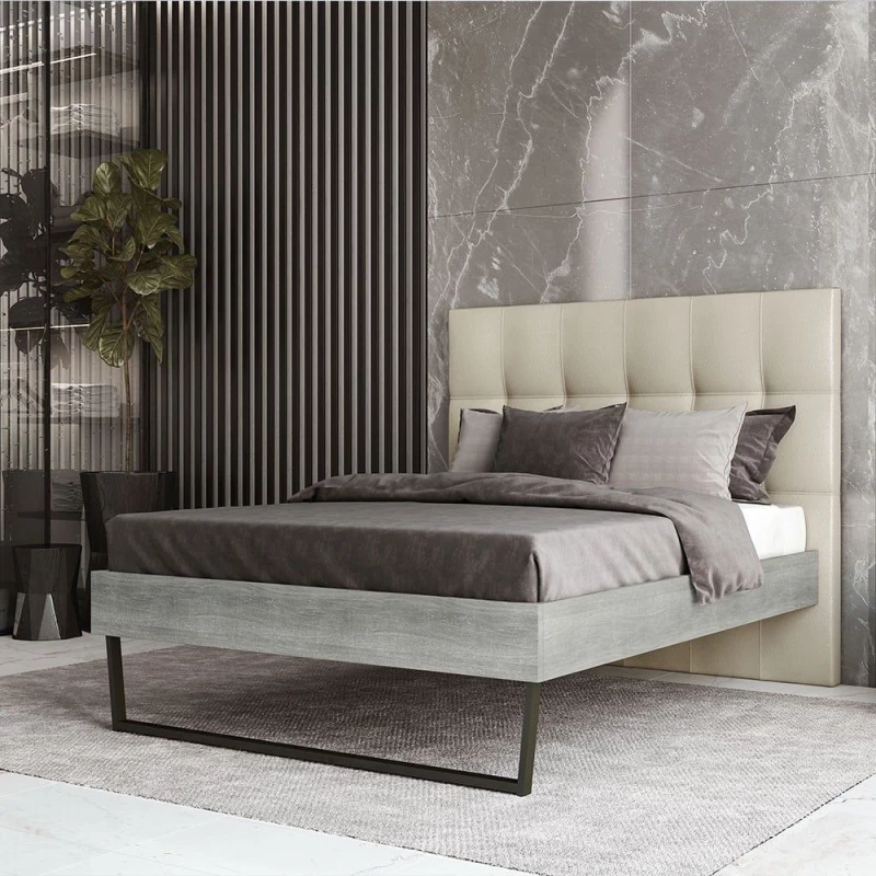 Κρεβάτι Νο.102C Royal 160x200 Σταχτί Διπλό Μελαμίνη