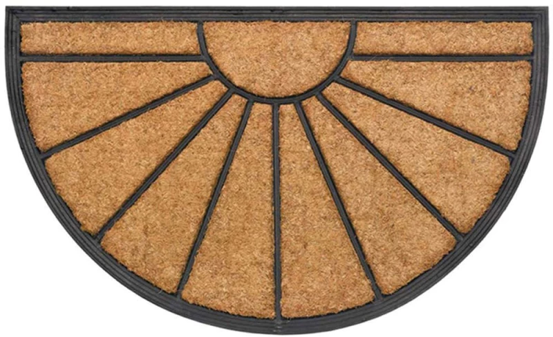 Πατάκι Εισόδου Bombay 077 Sun Halfround 45X75cm Beige-Black Sdim 45X75