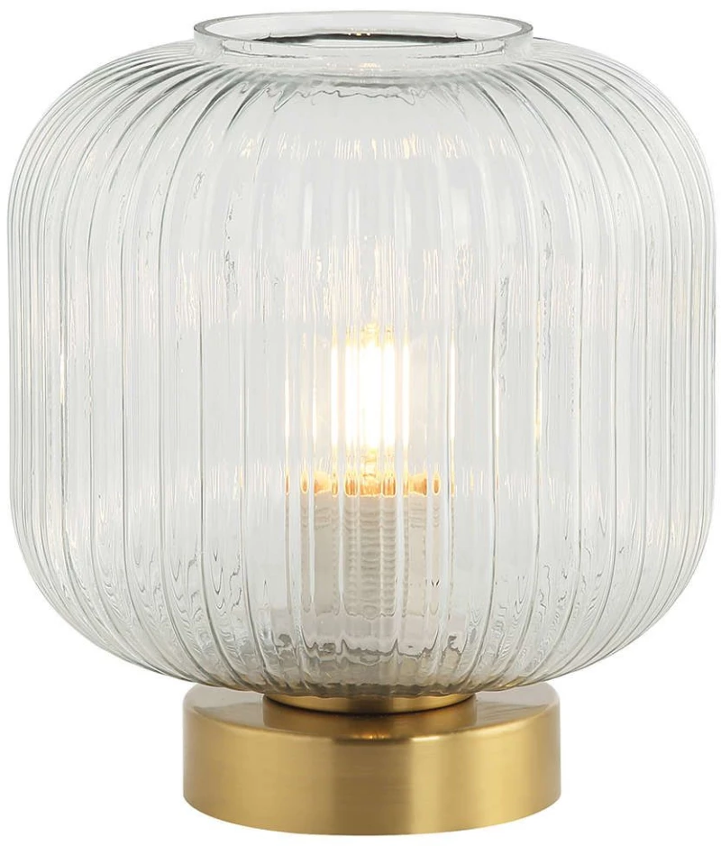 Φωτιστικό Επιτραπέζιο 20250 1xE27 Max 25W Transparent - Brushed Brass Μέταλλο,Γυαλί