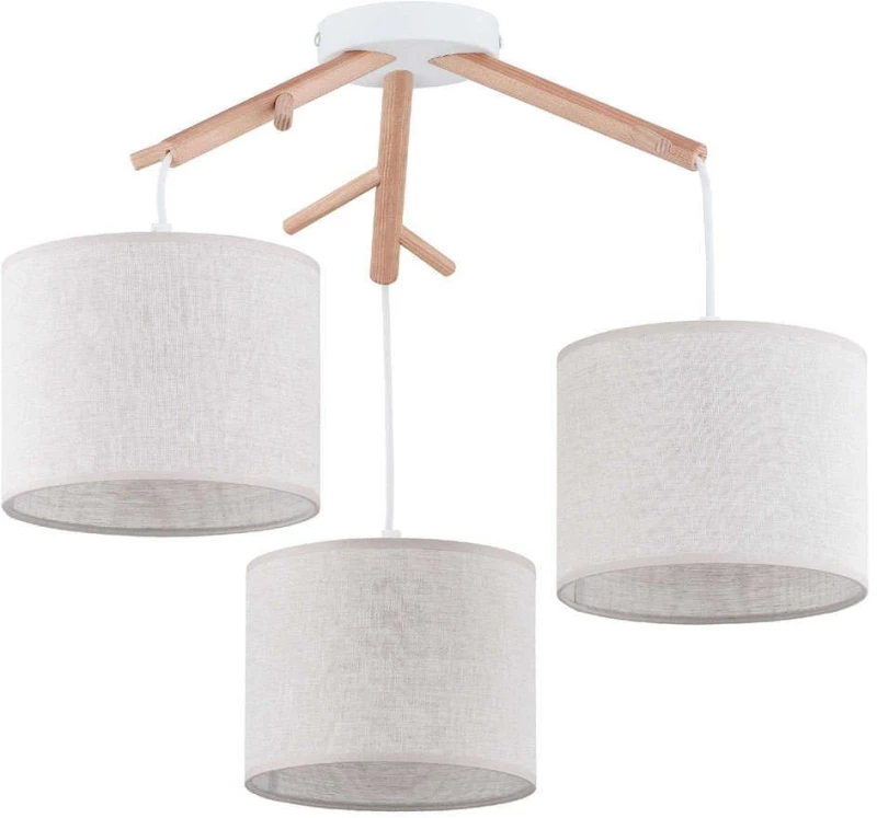 Φωτιστικό Οροφής Albero Linen 6556 3xΕ27 15W 57x60cm Beige TK Lighting