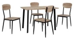 Σετ Τραπεζαρίας 5τμχ HM10342 Sonama-Μαύρο 110x70x75.5cm 4 Θέσεων