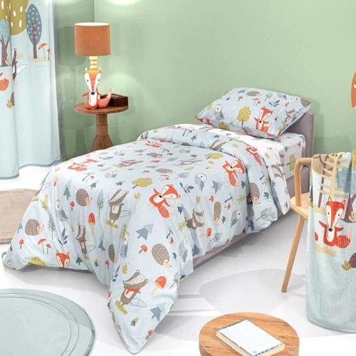 Σεντόνια Παιδικά Timber (Σετ 3τμχ) Mint Saint Clair Μονό 165x250cm 100% Βαμβάκι
