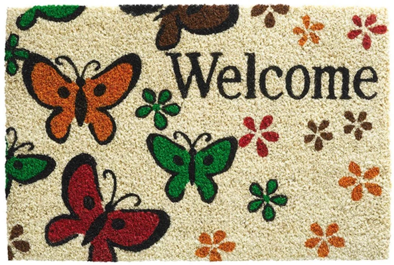 Πατάκι Εισόδου Ruco Print 400 Welcome Butterfly 40X60cm Beige-Multi Sdim 40Χ60