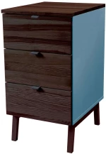 Συρταριέρα Γραφείου Luka 3 LUKAWTDWAL13 41x50x75cm Walnut-Light Blue