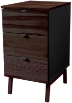 Συρταριέρα Γραφείου Luka 3 LUKAWTDWALBLACK 41x50x75cm Walnut-Black