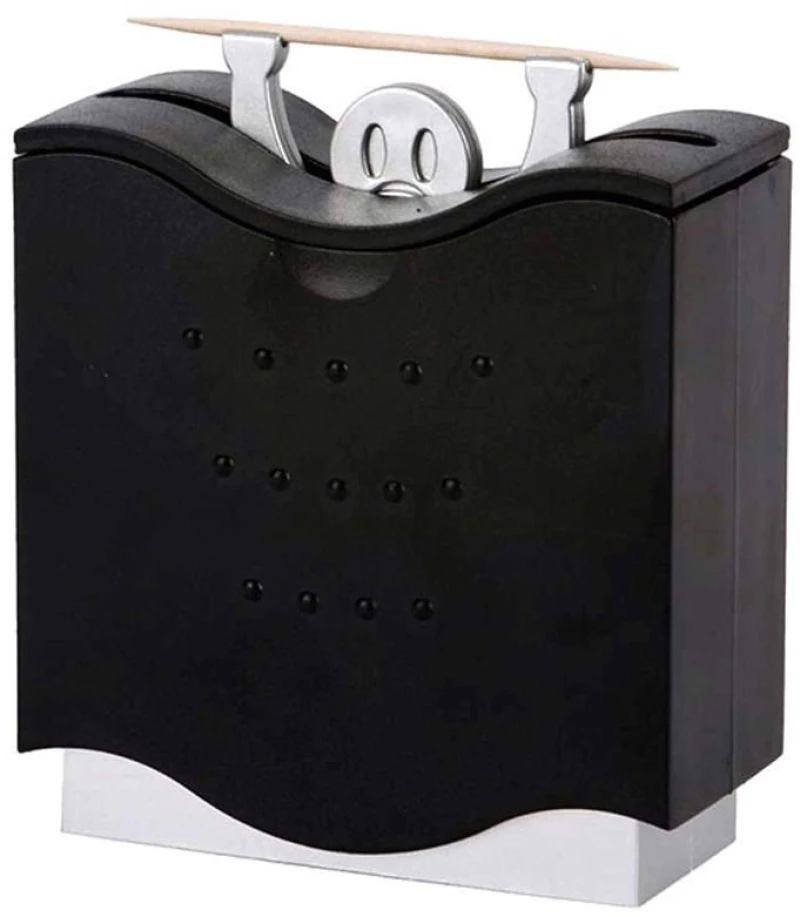 Θήκη Για Οδοντογλυφίδες Αυτόματη 24215 7,5x3,5x9cm Black-Silver Balvi