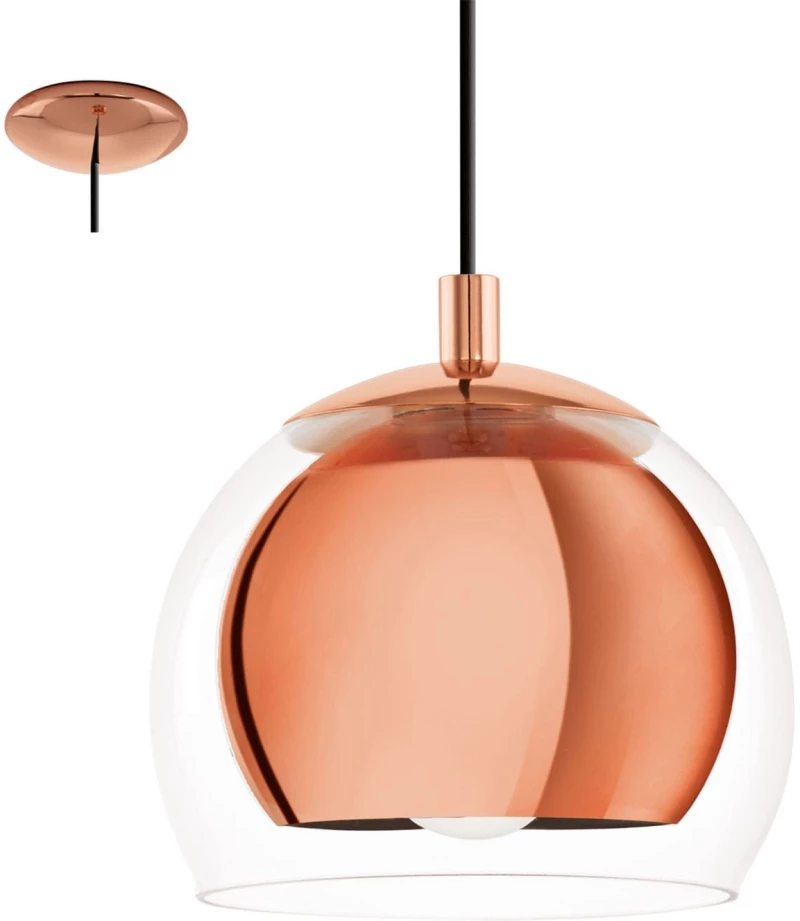 Φωτιστικό Οροφής Rocamar 94589 Copper Eglo Μέταλλο,Γυαλί