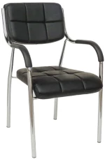 Καρέκλα Υποδοχής Bm108 Black 01-0230 52X60X85 cm Σετ 4τμχ