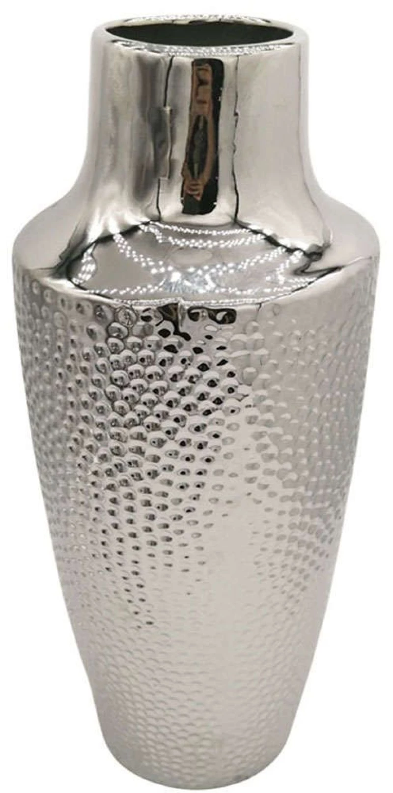 Βάζο Σφυρήλατο 15-00-23726 16,3x43,5cm Silver Marhome Κεραμικό
