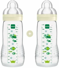 Μπιμπερό Easy Active 365SU (Σετ 2τμχ) 330ml 4+ Μηνών Green Mam 330ml Σιλικόνη,Πλαστικό
