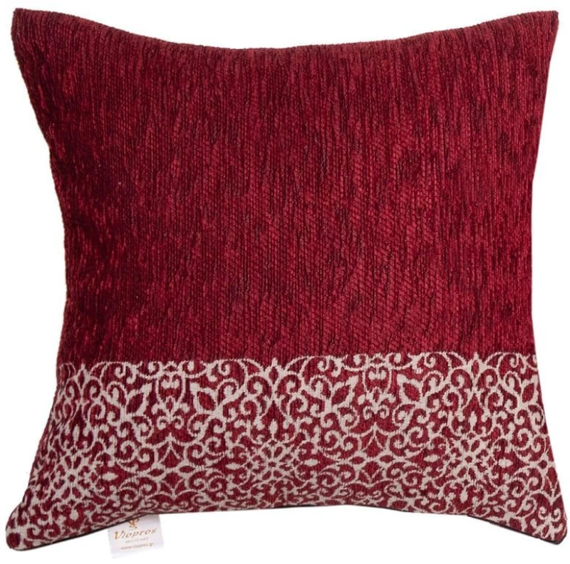 Μαξιλάρι Διακοσμητικό (Με Γέμιση) 2212 Bordo Viopros 42Χ42 Chenille