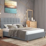 Κρεβάτι Nο64 160x200x111cm Light Grey Υπέρδιπλο