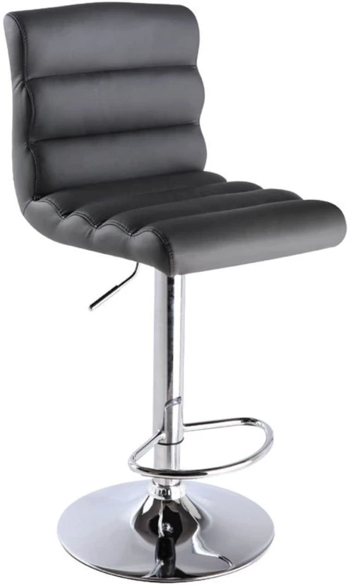 Σκαμπό Μπάρ Dylan Black EM112,1  40X52X94/115 cm Σετ 2τμχ Μέταλλο,Τεχνόδερμα