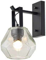 Φωτιστικό Τοίχου V371481WC Black Μέταλλο,Γυαλί