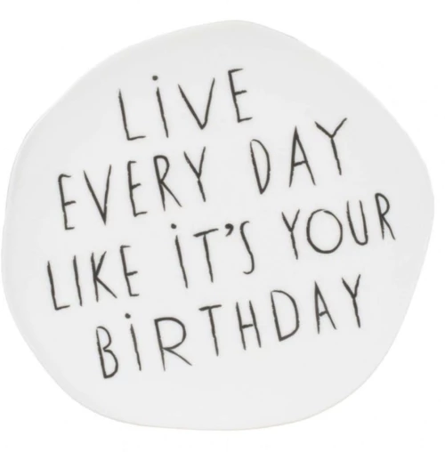 Πιάτο Γλυκού Live Every Day RD0016213 Φ14cm White-Black Raeder Πορσελάνη