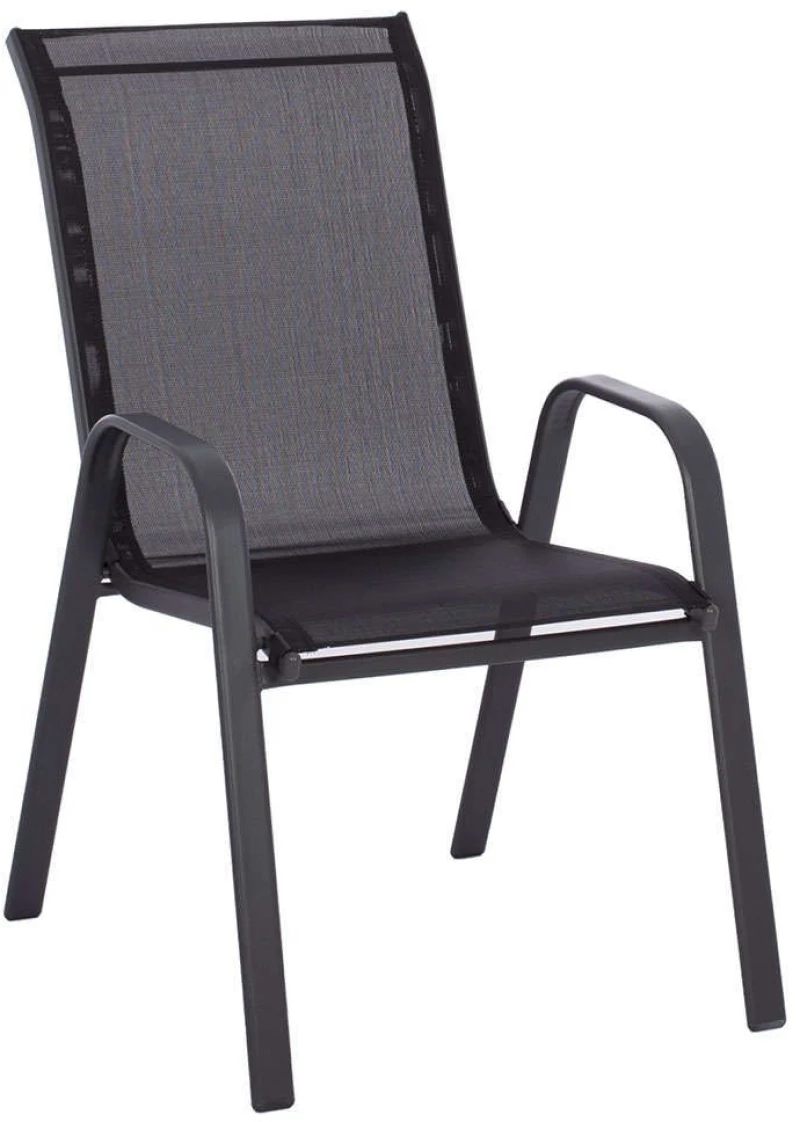 Πολυθρόνα Leon Μεταλλική HM5000.03 55x72x92cm Black Μέταλλο,Textilene