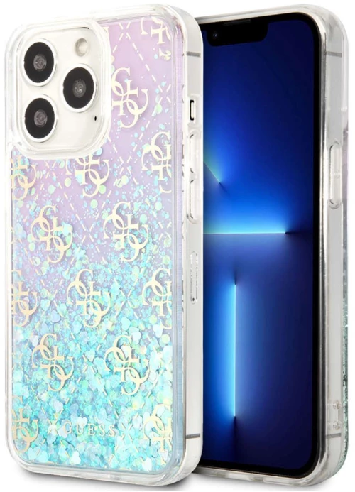 Θήκη Προστασίας iPhone 13 Pro "4G Logo Collection" GUHCP13LLG4GGBLPI Iridescent Pink Guess