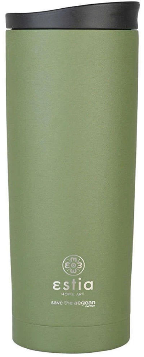 Ποτήρι - Θερμός Save The Aegean 01-20347 7,5x7,5x20cm 450ml Olive Estia