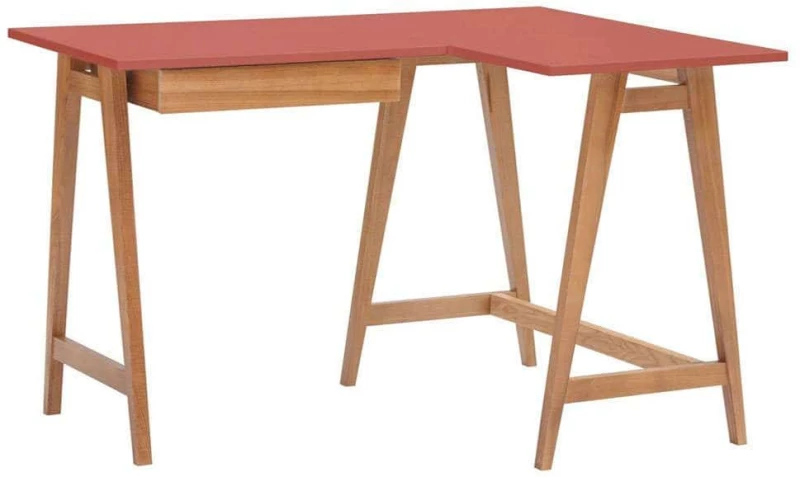 Γραφείο Luka S Δεξιά Γωνία LUKAROFSOAK16 115x50x75cm Oak-Dark Coral