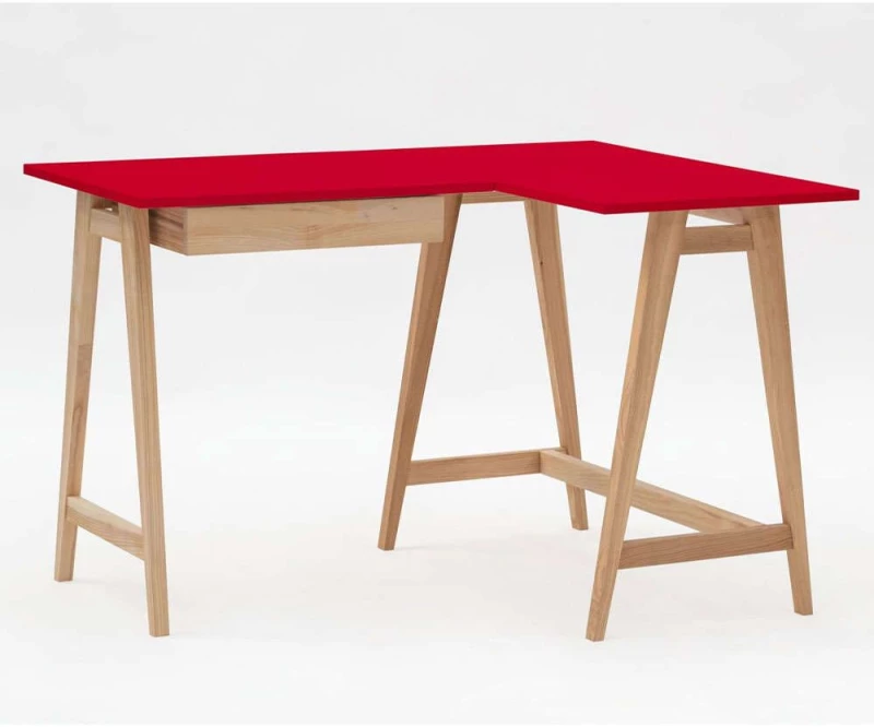 Γραφείο Luka S Δεξιά Γωνία LUKAROFSASH12 115x50x75cm Natural-Red