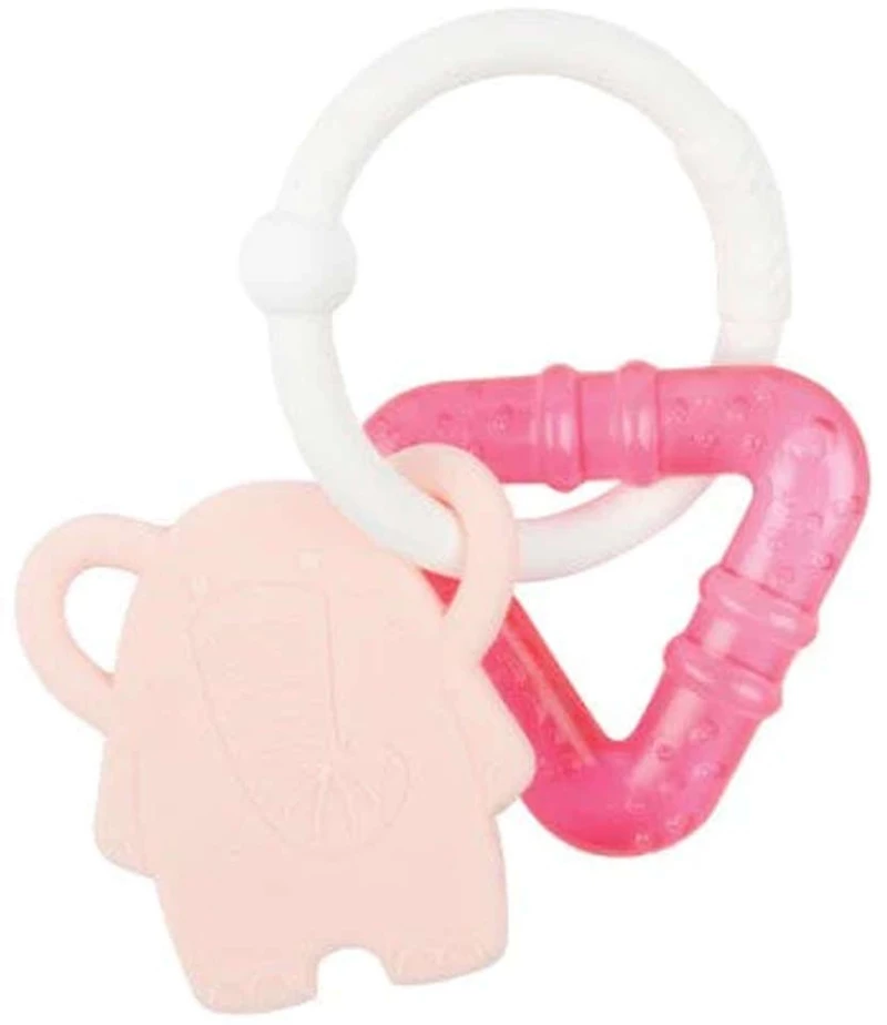 Μασητικό Με Κρίκο Ψύξης N877930 Σιλικόνη Pink-White Nattou Σιλικόνη