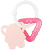 Μασητικό Με Κρίκο Ψύξης N877930 Σιλικόνη Pink-White Nattou Σιλικόνη