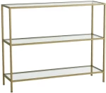 Κονσόλα 552NOS1903 100x30x85cm Gold Μέταλλο,Γυαλί