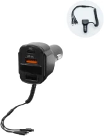 FM Transmitter με Βολτόμετρο 12V-24V με 2 USB - MP3 Player - Οθόνη LCD και 3 Καλώδιο Φόρτισης 3 in 1 K4