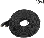 Καλώδιο HDMI 15m V2.0 4K UHD 3D Flat, Braided YWX-4K-15 Μαύρο