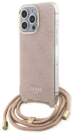 Guess Crossbody Cord 4G Print - iPhone 15 Pro Case (pink)