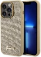 Guess Disco Metal Script - Case for iPhone 15 Pro (Gold)
