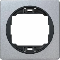 Eon e6801.se one-gang frame 80x80, silver with black holder